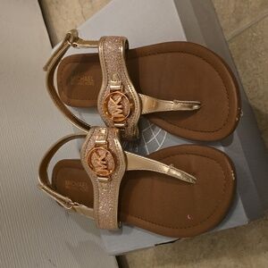 Michael Michael Kors Girl's Sandals Gold Glitter Size 2